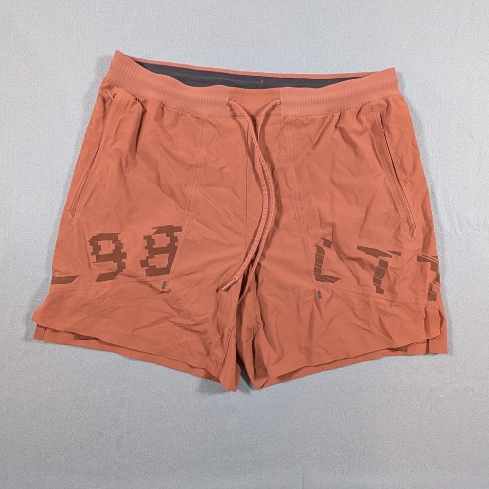Lululemon License to Train Linerless Shorts Large 7" Lined Training Orange